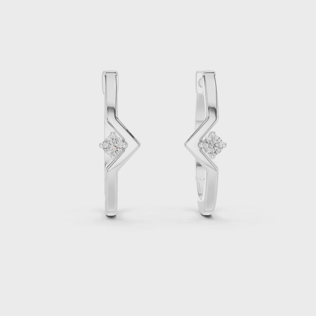 Marseille Fleur Diamond Hoop Earrings